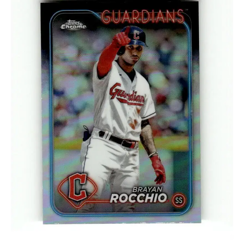 2024 Topps Chrome Refractor #113 Brayan Rocchio NM-MT Cleveland Guardians Baseball Card - Baseball Card Single