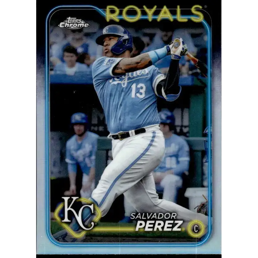 2024 Topps Chrome Refractor #117 Salvador Perez NM-MT Kansas City Royals Baseball Card - Baseball Card Single