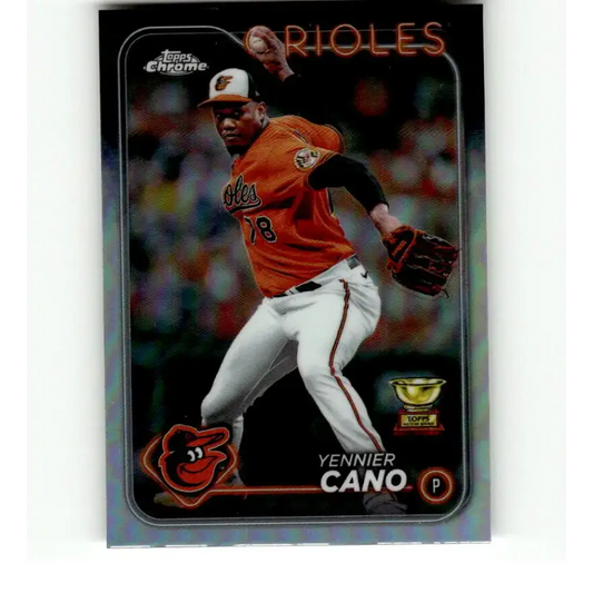 2024 Topps Chrome Refractor #130 Yennier Cano NM-MT Baltimore Orioles Baseball Card
