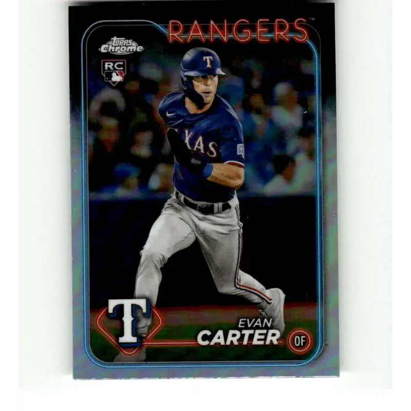 2024 Topps Chrome Refractor #136 Evan Carter NM-MT RC Rookie Texas Rangers Baseball Card - Baseball Card Single