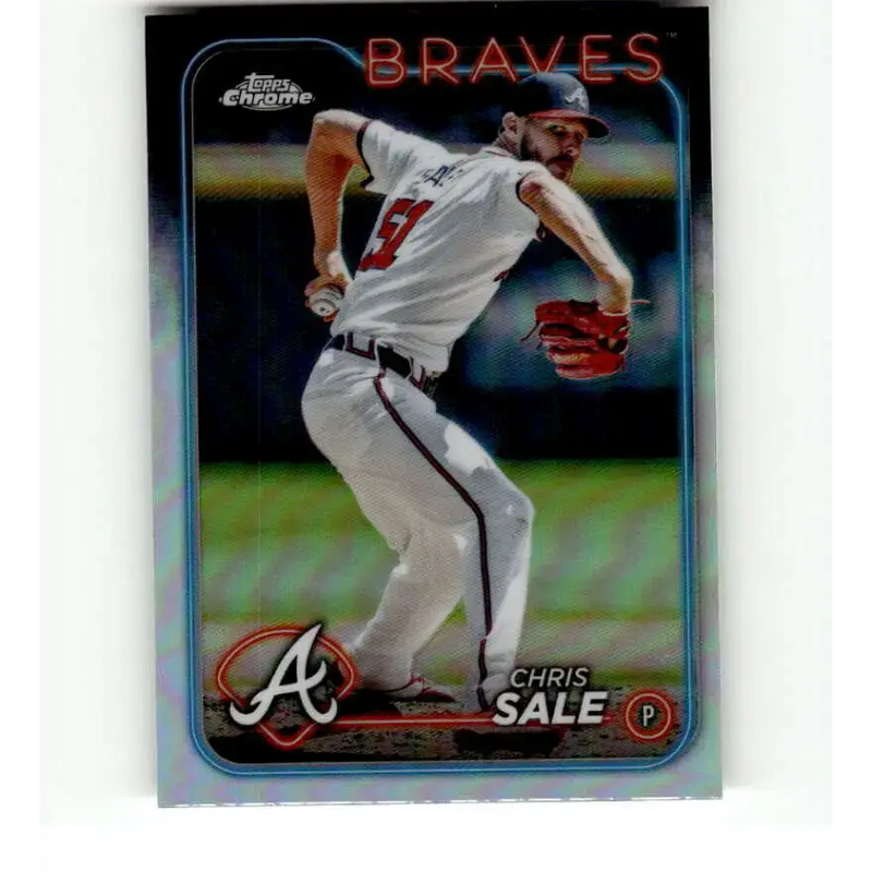 2024 Topps Chrome Refractor #144 Chris Sale NM-MT Atlanta Braves Baseball Card - Baseball Card Single