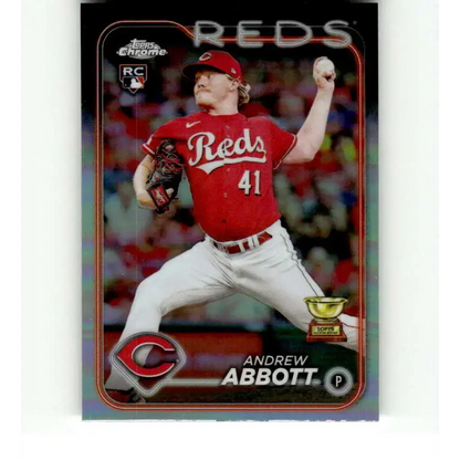 2024 Topps Chrome Refractor #154 Andrew Abbott NM-MT RC Rookie Cincinnati Reds Baseball Card