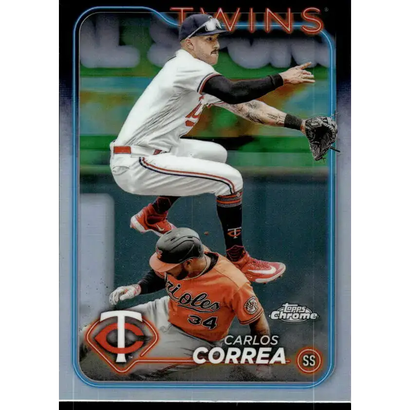 2024 Topps Chrome Refractor #156 Carlos Correa NM-MT Minnesota Twins Baseball Card