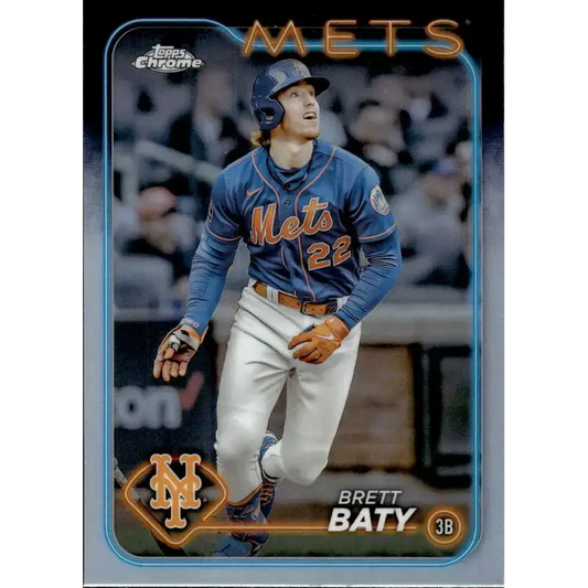 2024 Topps Chrome Refractor #17 Brett Baty NM-MT New York Mets Baseball Card