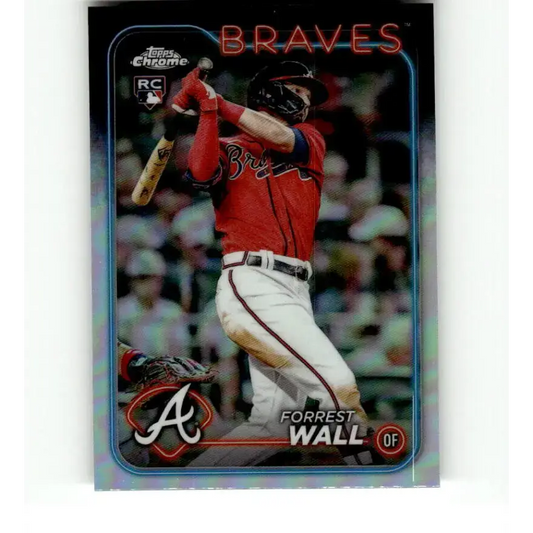 2024 Topps Chrome Refractor #176 Forrest Wall NM-MT RC Rookie Atlanta Braves Baseball Card
