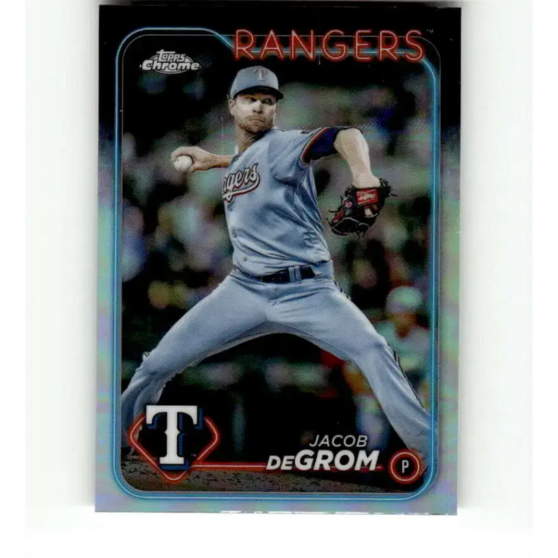 2024 Topps Chrome Refractor #228 Jacob deGrom NM-MT Texas Rangers Baseball Card - Baseball Card Single
