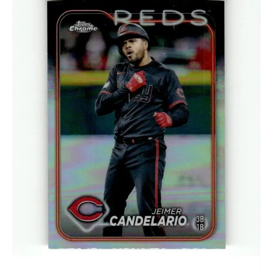 2024 Topps Chrome Refractor #239 Jeimer Candelario NM-MT Cincinnati Reds Baseball Card - Baseball Card Single