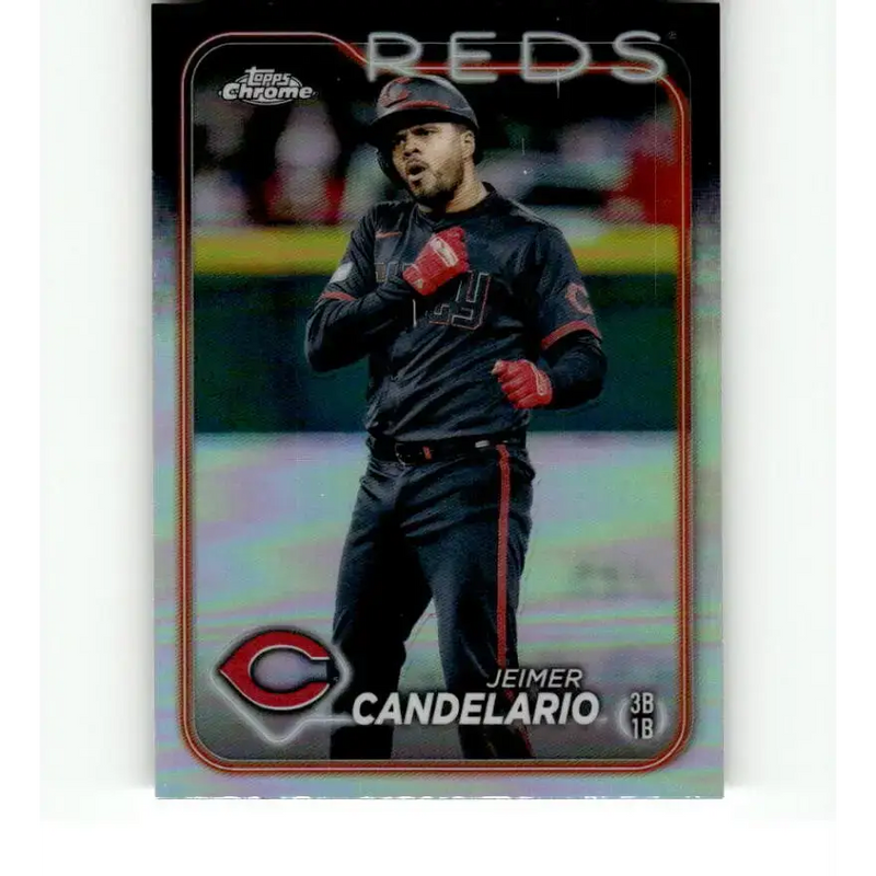 2024 Topps Chrome Refractor #239 Jeimer Candelario NM-MT Cincinnati Reds Baseball Card - Baseball Card Single