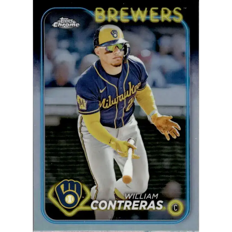 2024 Topps Chrome Refractor #24 William Contreras NM-MT Milwaukee Brewers Baseball Card - Baseball Card Single