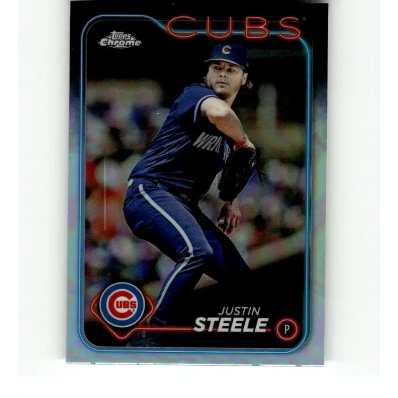 2024 Topps Chrome Refractor #258 Justin Steele NM-MT Chicago Cubs Baseball Card - Baseball Card Single