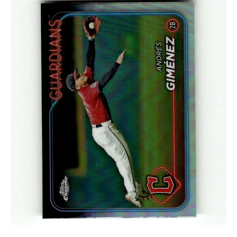2024 Topps Chrome Refractor #259 Andres Gimenez NM-MT Cleveland Guardians Baseball Card - Baseball Card Single