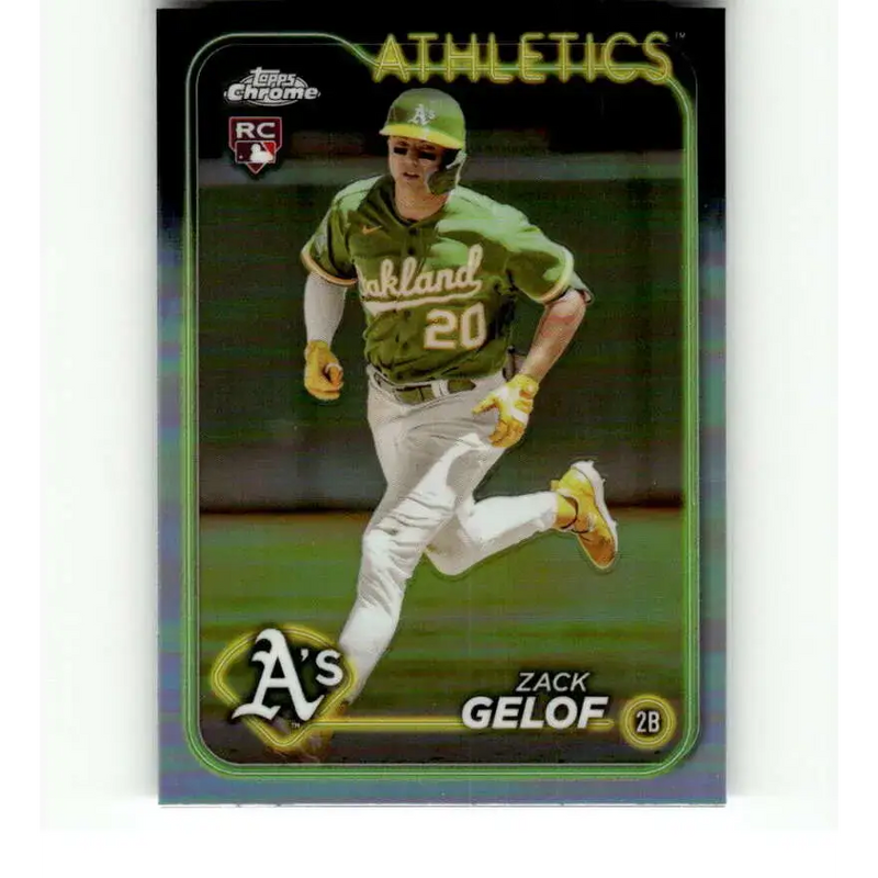 2024 Topps Chrome Refractor #282 Zack Gelof NM-MT RC Rookie Oakland Athletics Baseball Card - Baseball Card Single