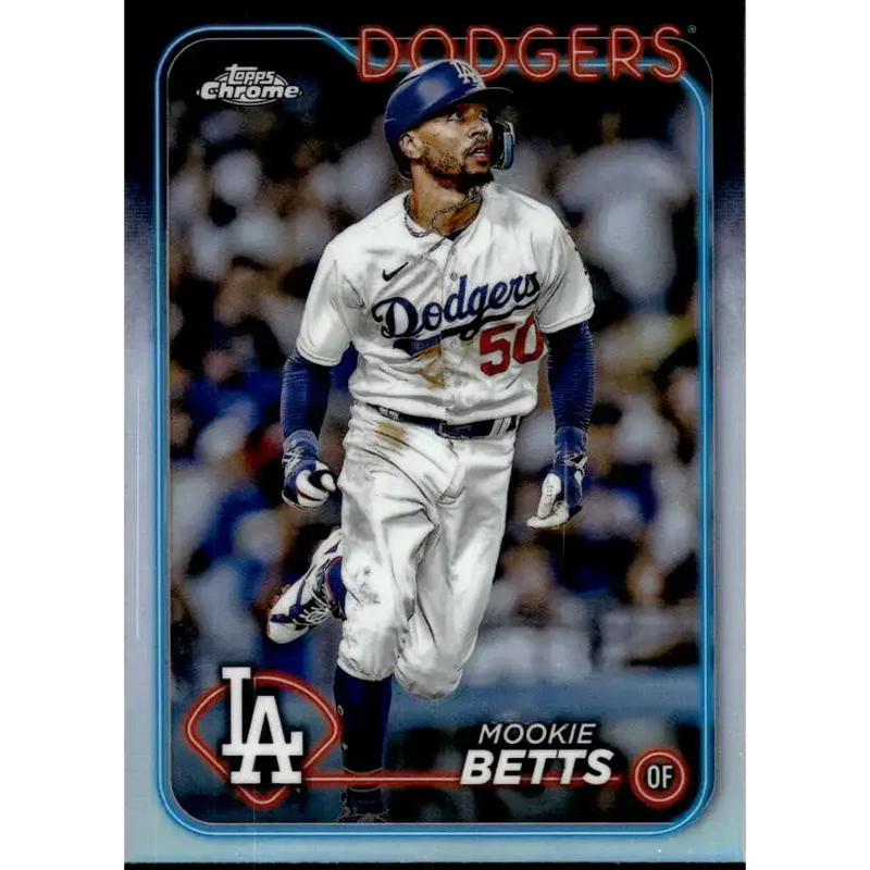 2024 Topps Chrome Refractor #296 Mookie Betts NM-MT Los Angeles Dodgers Baseball Card - Baseball Card Single