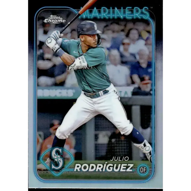 2024 Topps Chrome Refractor #300 Julio Rodriguez NM-MT Seattle Mariners Baseball Card - Baseball Card Single