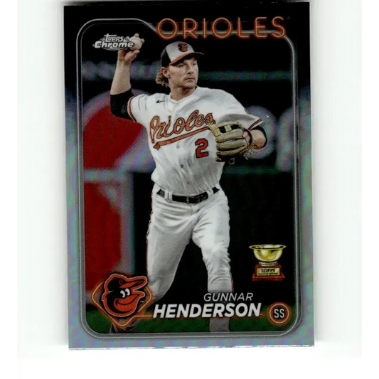 2024 Topps Chrome Refractor #36 Gunnar Henderson NM-MT Baltimore Orioles Baseball Card