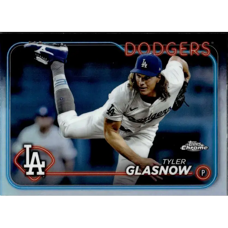 2024 Topps Chrome Refractor #54 Tyler Glasnow NM-MT Los Angeles Dodgers Baseball Card - Baseball Card Single