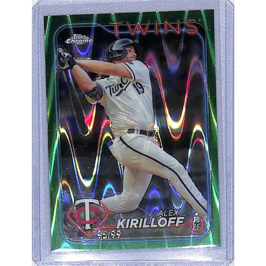 2024 Topps Chrome Refractor Green Wave #206 Alex Kirilloff NM-MT 95/99 Minnesota Twins Baseball Card