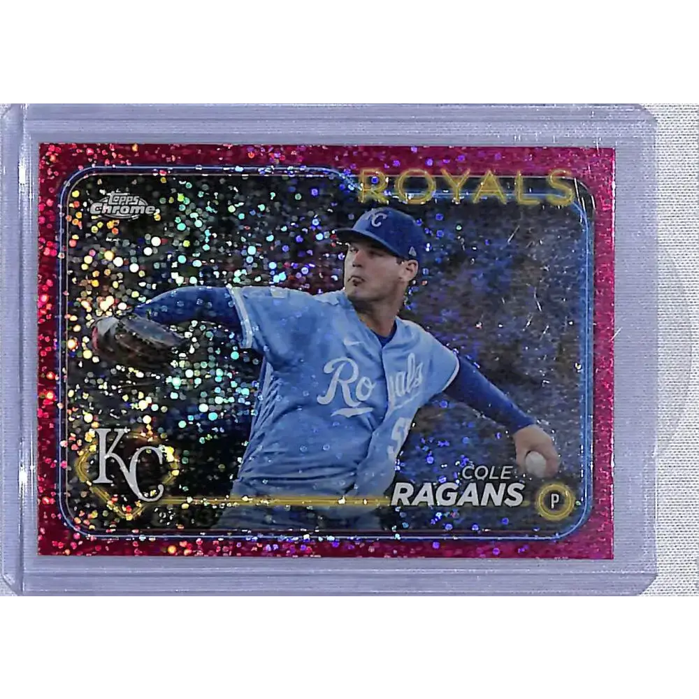 2024 Topps Chrome Refractor Magenta Speckle #186 Cole Ragans NM-MT 239/350 Kansas City Royals - Baseball Card Single