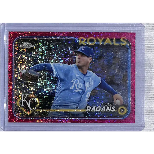 2024 Topps Chrome Refractor Magenta Speckle #186 Cole Ragans NM-MT 239/350 Kansas City Royals - Baseball Card Single