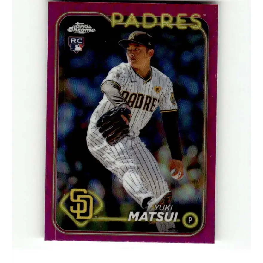 2024 Topps Chrome Refractor Pink #116 Yuki Matsui NM-MT RC Rookie San Diego Padres Baseball Card - Baseball Card Single
