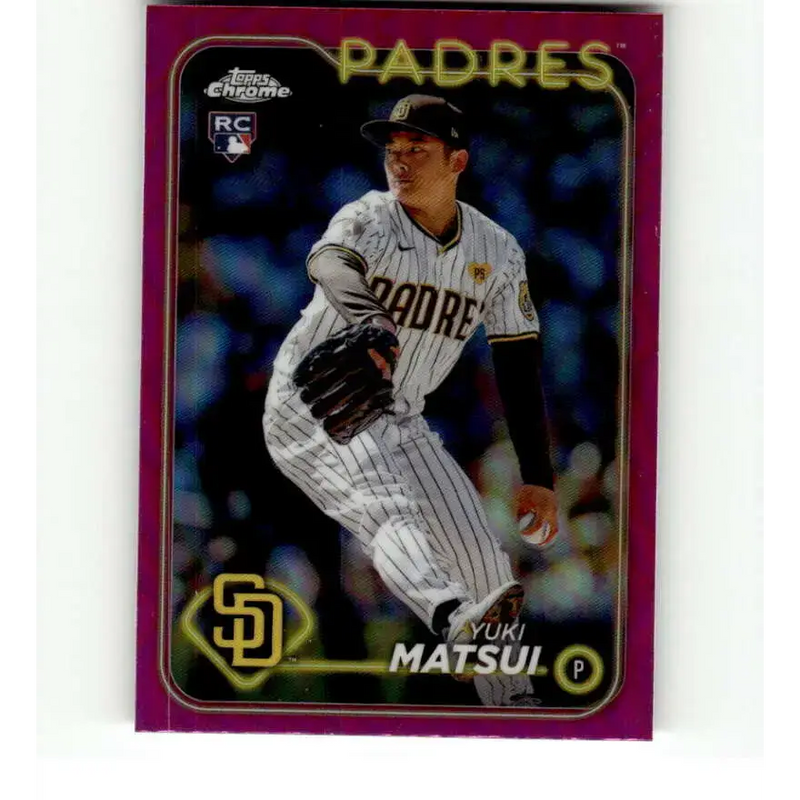 2024 Topps Chrome Refractor Pink #116 Yuki Matsui NM-MT RC Rookie San Diego Padres Baseball Card - Baseball Card Single