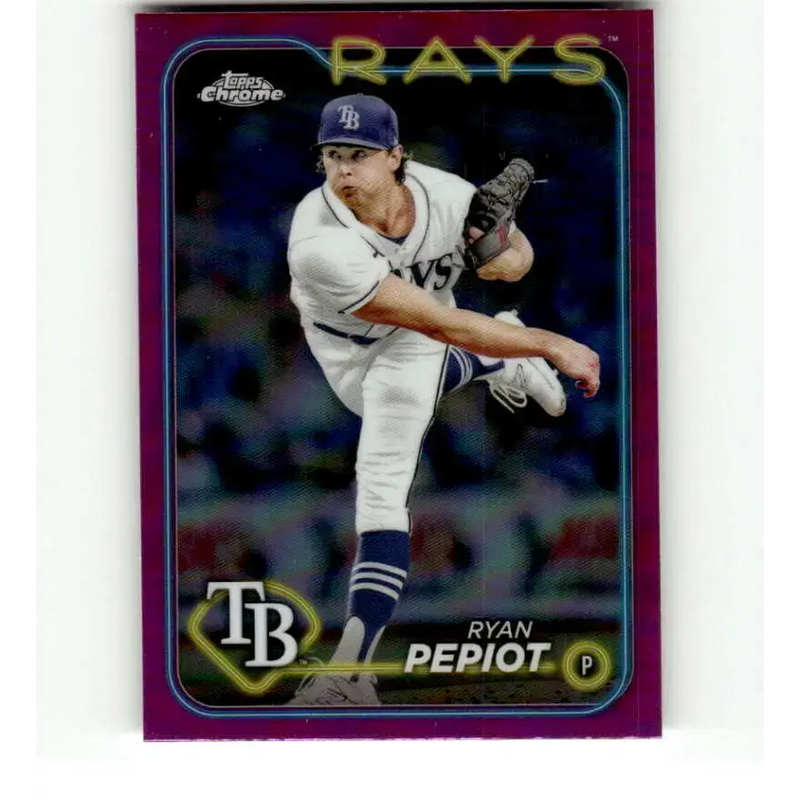 2024 Topps Chrome Refractor Pink #128 Ryan Pepiot NM-MT Tampa Bay Rays Baseball Card - Baseball Card Single