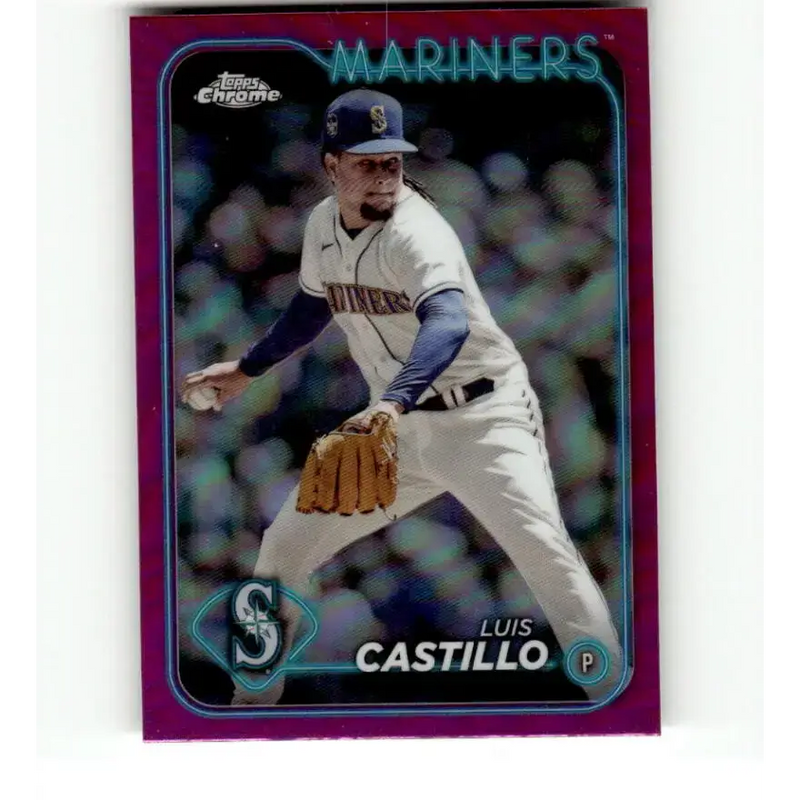 2024 Topps Chrome Refractor Pink #129 Luis Castillo NM-MT Seattle Mariners Baseball Card - Baseball Card Single