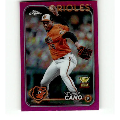 2024 Topps Chrome Refractor Pink #130 Yennier Cano NM-MT Baltimore Orioles Baseball Card