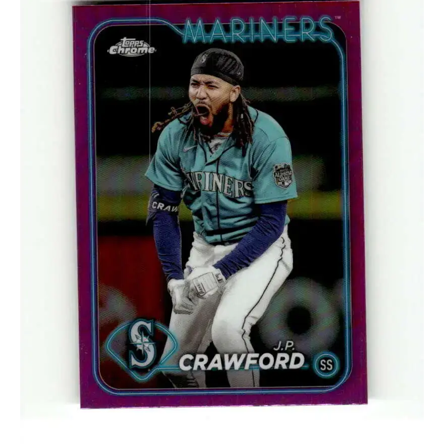 2024 Topps Chrome Refractor Pink #14 J.P. Crawford NM-MT Seattle Mariners Baseball Card - Baseball Card Single
