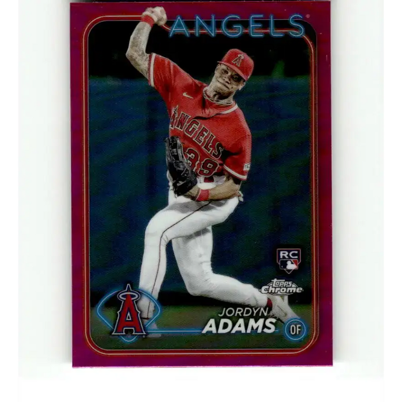 2024 Topps Chrome Refractor Pink #145 Jordyn Adams NM-MT RC Rookie Los Angeles Angels Baseball Card - Baseball Card