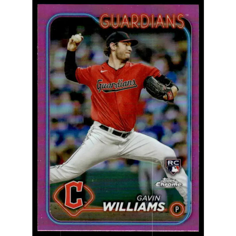 2024 Topps Chrome Refractor Pink #15 Gavin Williams NM-MT RC Rookie Cleveland Guardians Baseball Card - Baseball Card