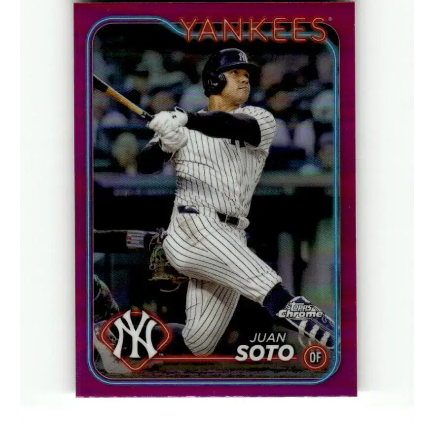 2024 Topps Chrome Refractor Pink #150 Juan Soto NM-MT New York Yankees Baseball Card - Baseball Card Single