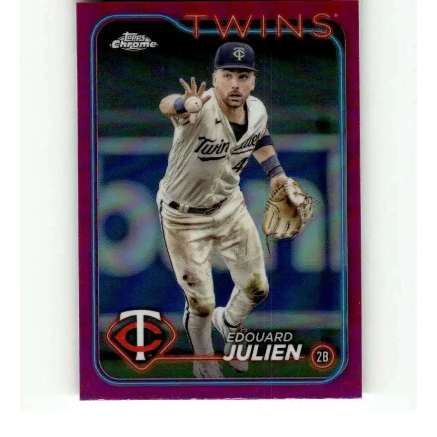 2024 Topps Chrome Refractor Pink #152 Edouard Julien NM-MT Minnesota Twins Baseball Card - Baseball Card Single