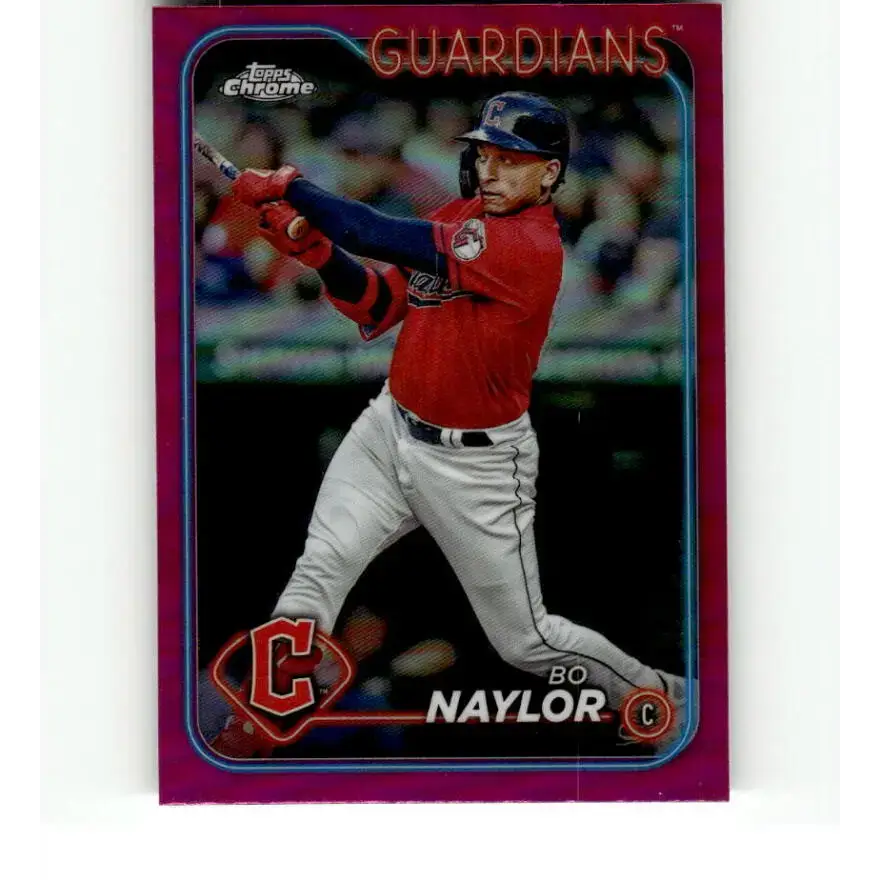 2024 Topps Chrome Refractor Pink #158 Bo Naylor NM-MT Cleveland Guardians Baseball Card - Baseball Card Single