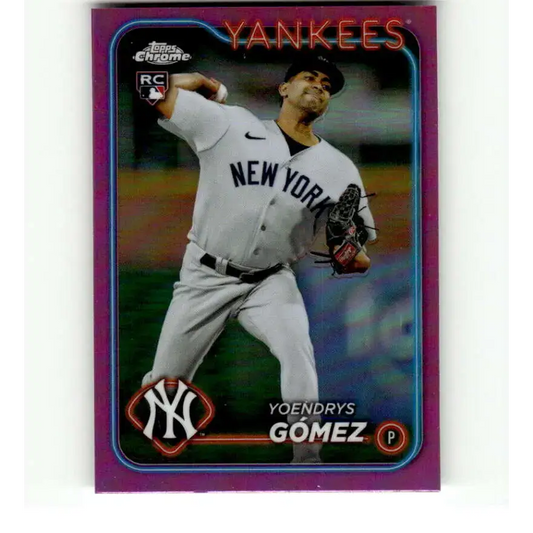 2024 Topps Chrome Refractor Pink #160 Yoendrys Gomez NM-MT RC Rookie New York Yankees Baseball Card