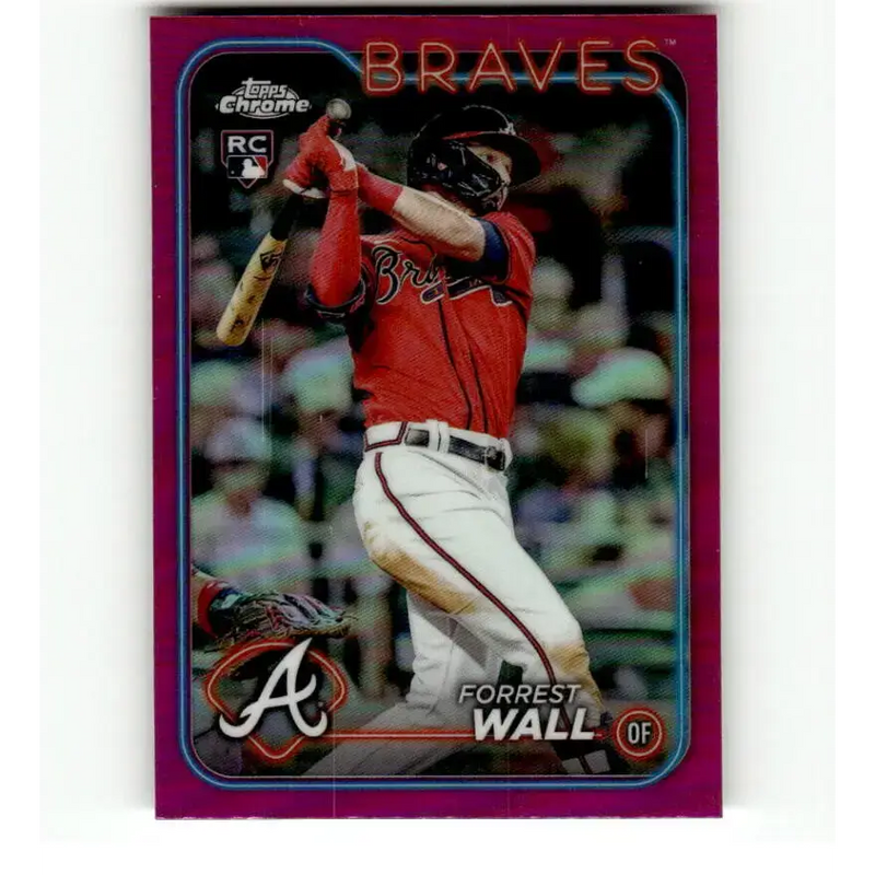 2024 Topps Chrome Refractor Pink #176 Forrest Wall NM-MT RC Rookie Atlanta Braves Baseball Card - Baseball Card Single