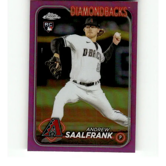 2024 Topps Chrome Refractor Pink #178 Andrew Saalfrank NM-MT RC Rookie Arizona Diamondbacks Baseball Card