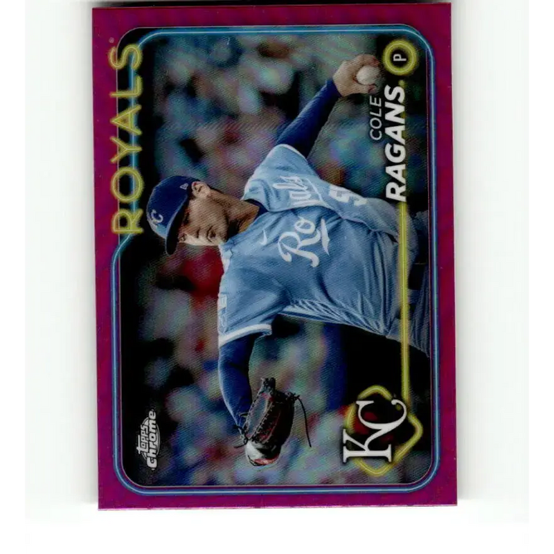 2024 Topps Chrome Refractor Pink #186 Cole Ragans NM-MT Kansas City Royals Baseball Card - Baseball Card Single