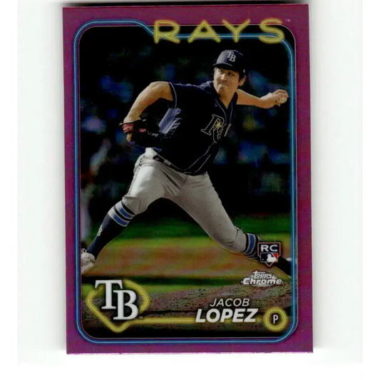 2024 Topps Chrome Refractor Pink #225 Jacob Lopez NM-MT RC Rookie Tampa Bay Rays Baseball Card