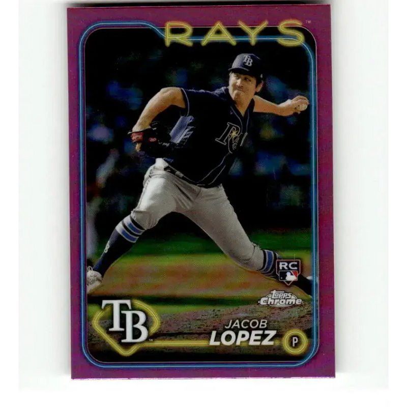 2024 Topps Chrome Refractor Pink #225 Jacob Lopez NM-MT RC Rookie Tampa Bay Rays Baseball Card - Baseball Card Single