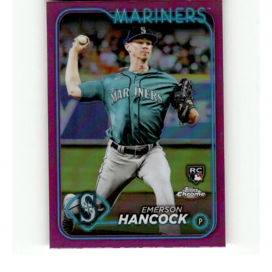 2024 Topps Chrome Refractor Pink #245 Emerson Hancock NM-MT RC Rookie Seattle Mariners Baseball Card