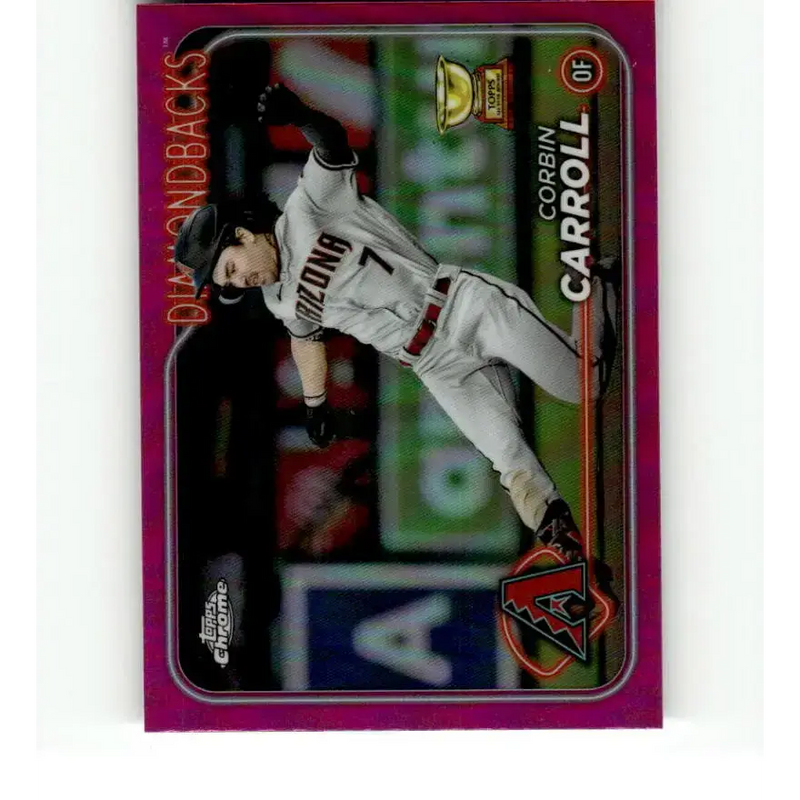 2024 Topps Chrome Refractor Pink #267 Corbin Carroll NM-MT Arizona Diamondbacks Baseball Card - Baseball Card Single