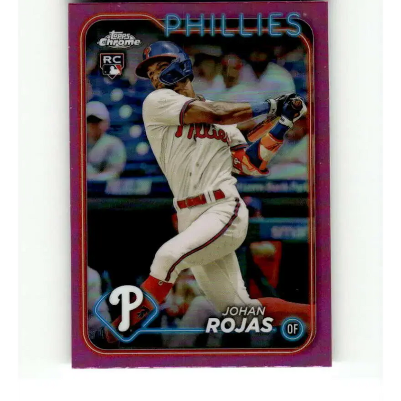 2024 Topps Chrome Refractor Pink #273 Johan Rojas NM-MT RC Rookie Philadelphia Phillies Baseball Card - Baseball Card