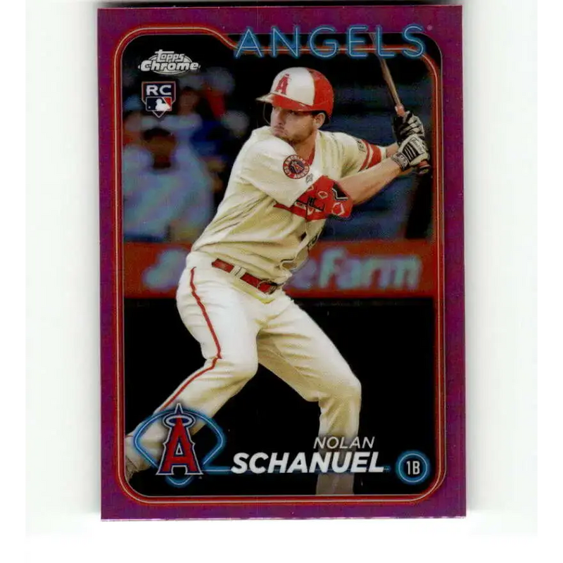 2024 Topps Chrome Refractor Pink #274 Nolan Schanuel NM-MT RC Rookie Los Angeles Angels Baseball Card - Baseball Card