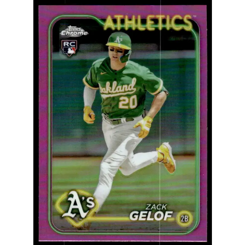 2024 Topps Chrome Refractor Pink #282 Zack Gelof NM-MT RC Rookie Oakland Athletics Baseball Card - Baseball Card Single