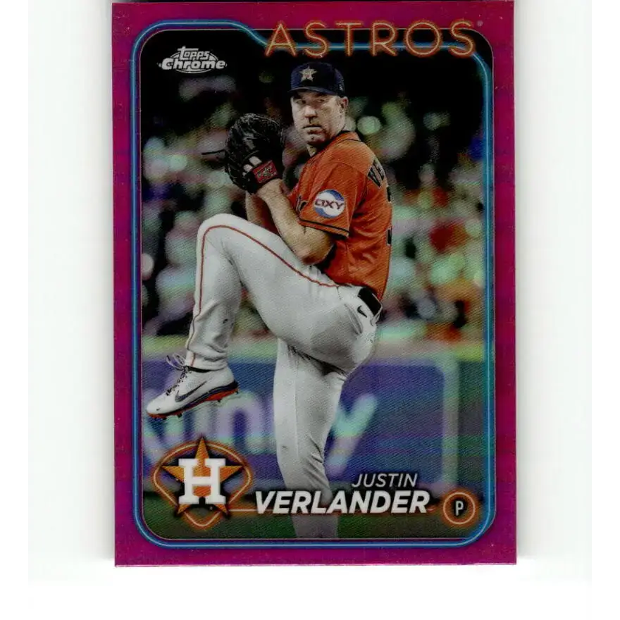 2024 Topps Chrome Refractor Pink #291 Justin Verlander NM-MT Houston Astros Baseball Card