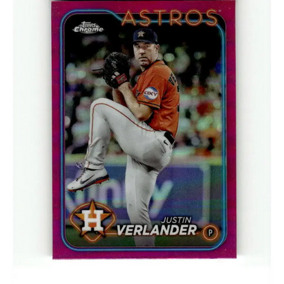 2024 Topps Chrome Refractor Pink #291 Justin Verlander NM-MT Houston Astros Baseball Card
