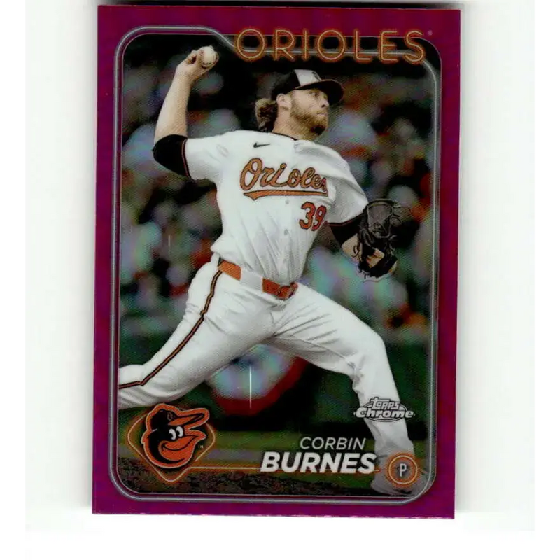 2024 Topps Chrome Refractor Pink #3 Corbin Burnes NM-MT Baltimore Orioles Baseball Card - Baseball Card Single