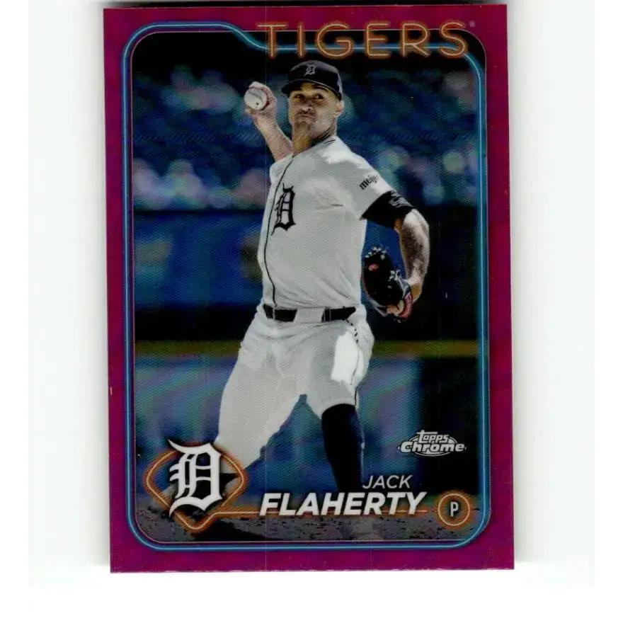 2024 Topps Chrome Refractor Pink #56 Jack Flaherty NM-MT Detroit Tigers Baseball Card - Baseball Card Single