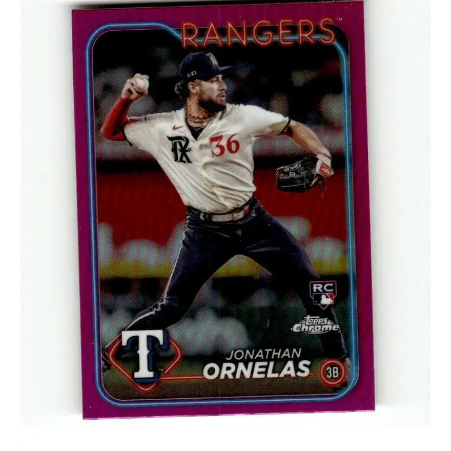 2024 Topps Chrome Refractor Pink #74 Jonathan Ornelas NM-MT RC Rookie Texas Rangers Baseball Card - Baseball Card Single